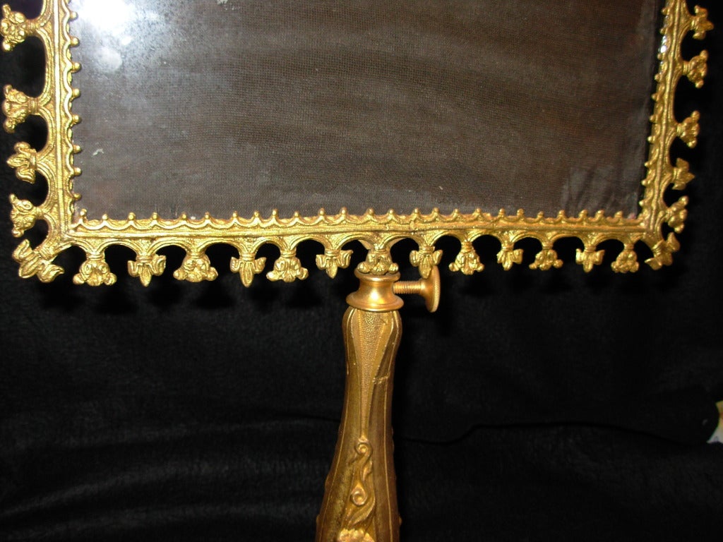 Gothic Revival Gilt Bronze Candle Screen