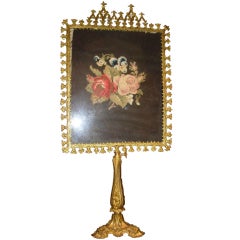 Gothic Revival Gilt Bronze Candle Screen