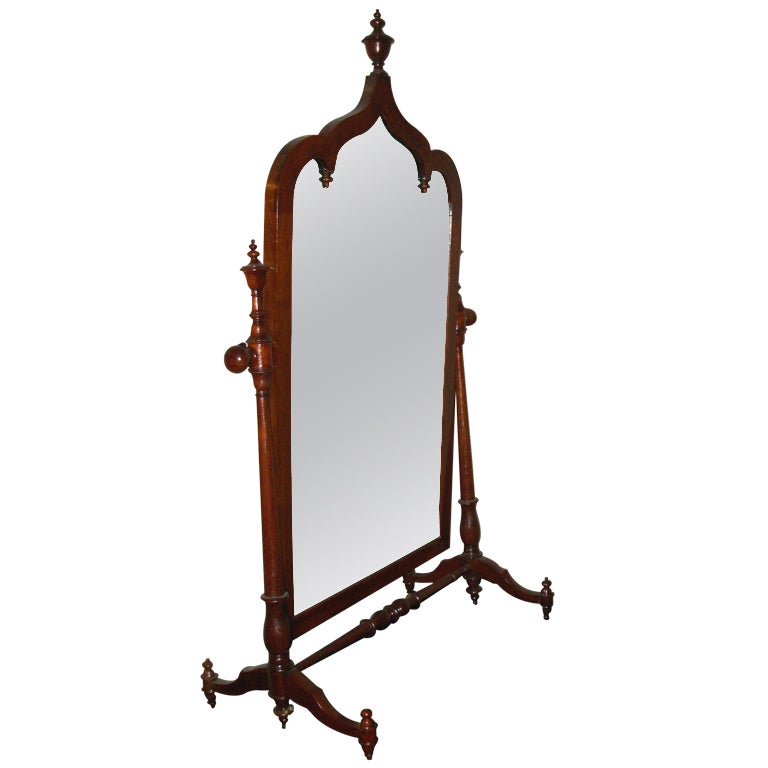 Gothic Revival American Shaving Mirror Attributed to Roux For Sale