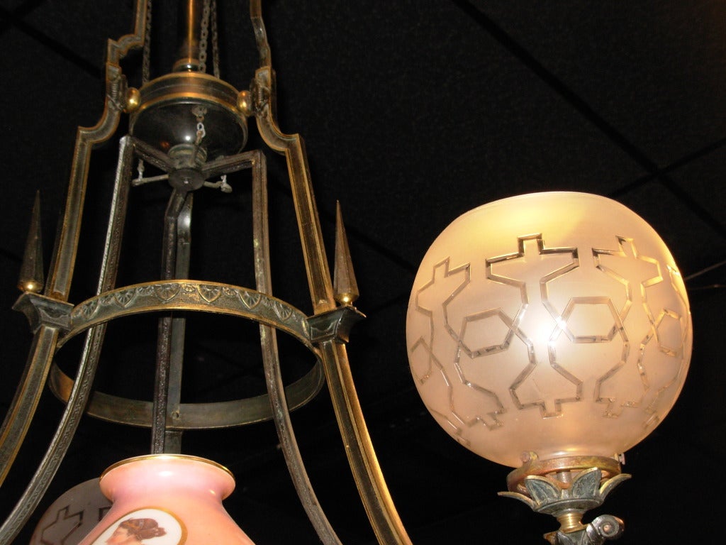 American Victorian Chandelier 19th Century For Sale