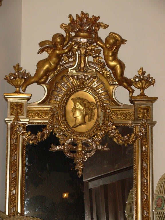 American 19th Century Victorian G. Herter Gilt Figural Mirror