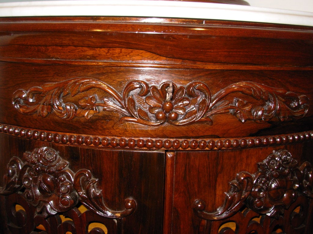 Victorian Meeks Signed Rococo Revival Rosewood Corner Cabinet In Excellent Condition In Long Island, NY