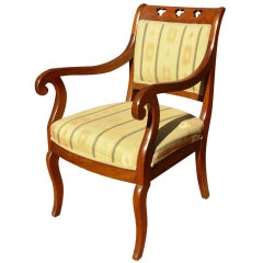 Antique Gothic Revival Armchair, attrib. to Meeks, 19th c. N. Y.