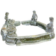 Vintage Cast Stone Cherub Fountain from Kenjockety