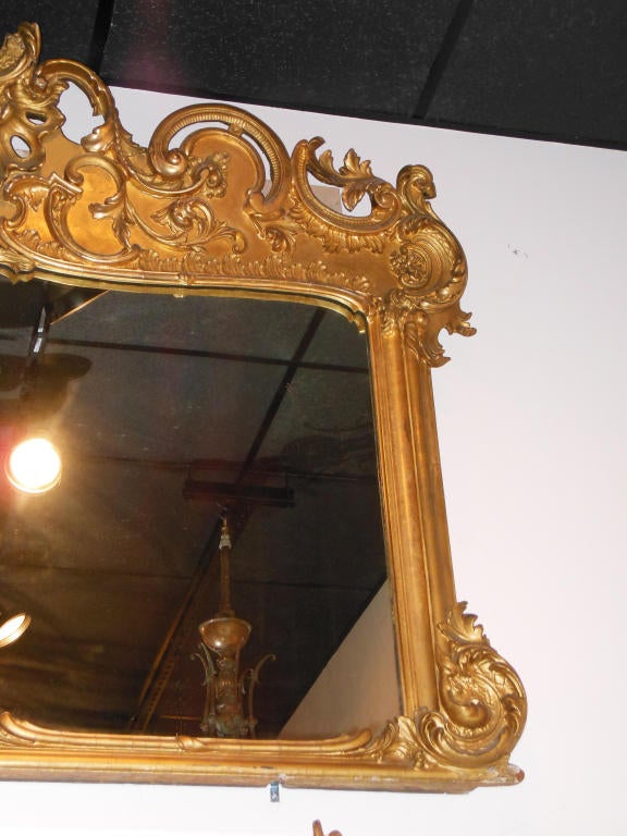 American Mantel Mirror, Gilt, Rococo Revival In Good Condition For Sale In Long Island, NY