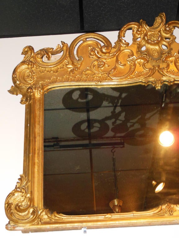 19th Century American Mantel Mirror, Gilt, Rococo Revival For Sale