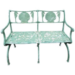Vintage Bench, by Molla with Shell & Seahorses