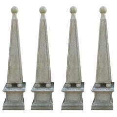 Cast Stone Obelisks, set of 4
