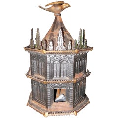 Antique Birdhouse, Gothic Cast Iron Octagonal  by Miller Iron Co.