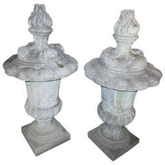 Cast Stone Pair of Finials 45" 11