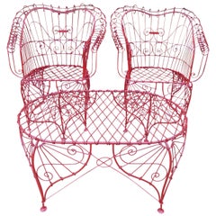 Vintage Three-Piece Ornate Wire Patio Set