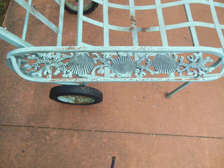 American Double Chaise with Shells and Coral design by Molla