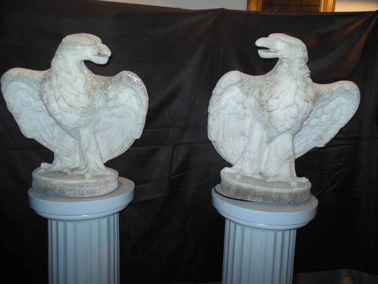  Eagles, pr of Cast Stone For Sale 3