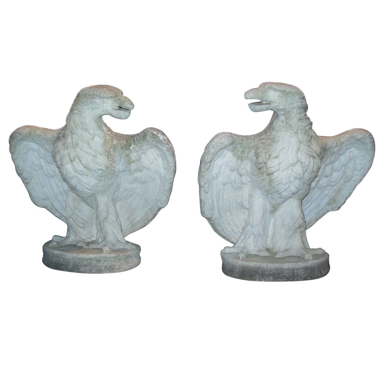  Eagles, pr of Cast Stone For Sale