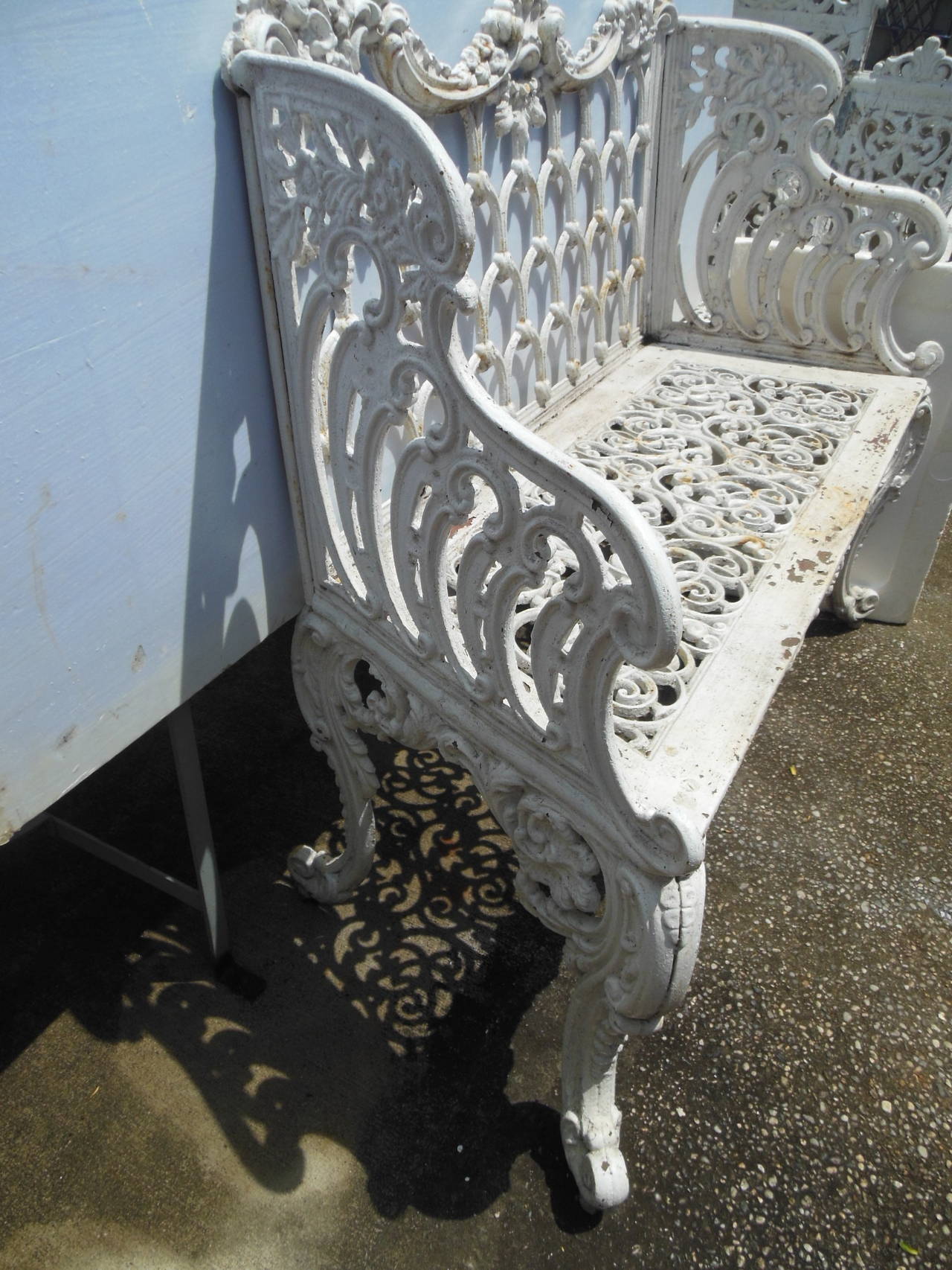 Late 19th Century Bench, Cast Iron White House Garden Bench For Sale