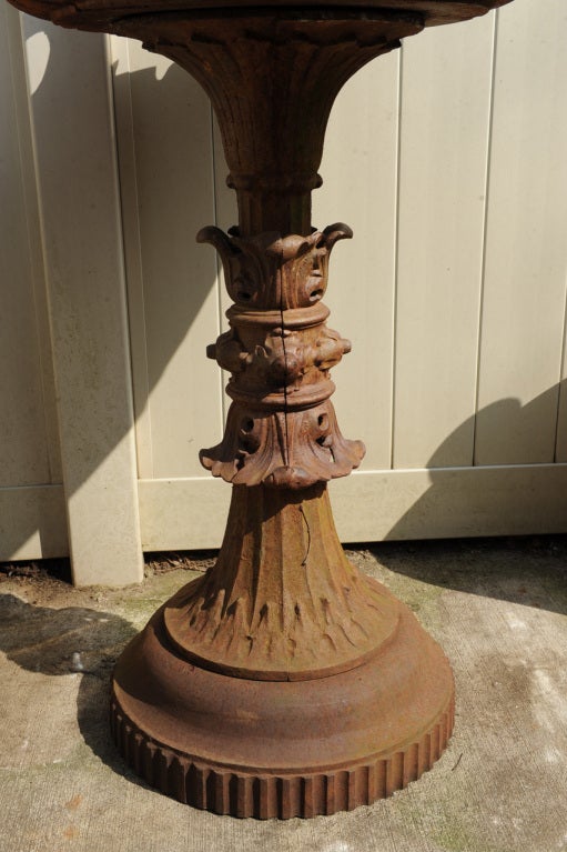 A late 19thC Cast Iron Fountain, Wood,& Perot  Phila. Wood made some important 19thC cast iron pieces which can be found in major Am. Museums. I just found an image for this identical fountain in Barbara Israel's Gardening book, showing it to be the