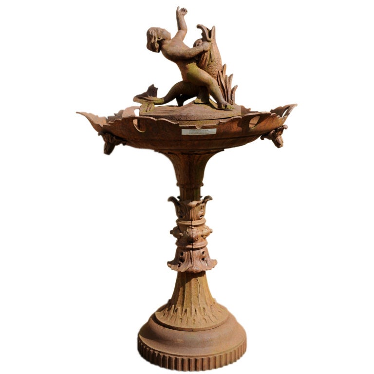Cast Iron Figural Fountain Wood and Perot Phila
