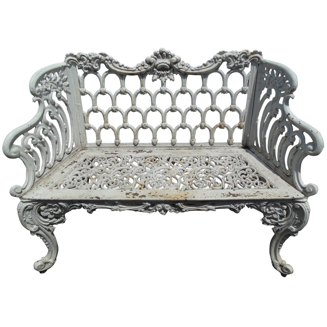 Bench, Cast Iron White House Garden Bench For Sale