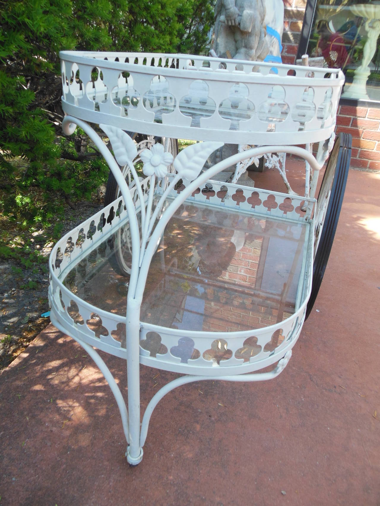 wrought iron tea cart wheels