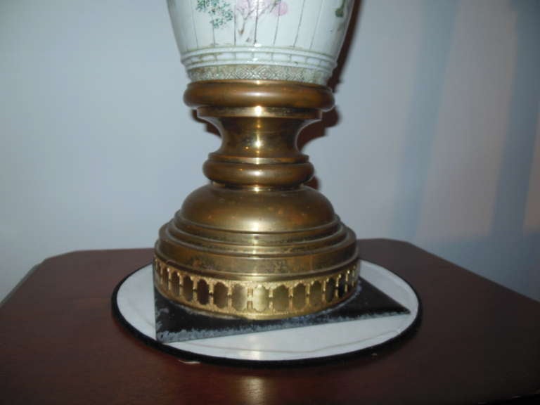 Aesthetic Movement American Aesthetic Newel Light of Satsuma and Brass For Sale