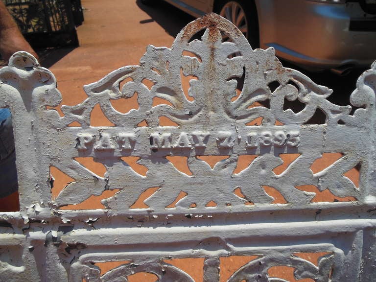 19th Century Cast Iron Bench signed Peter Timmes Son - Brooklyn NY