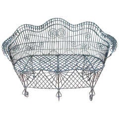 Antique American Fancy Wire Bench