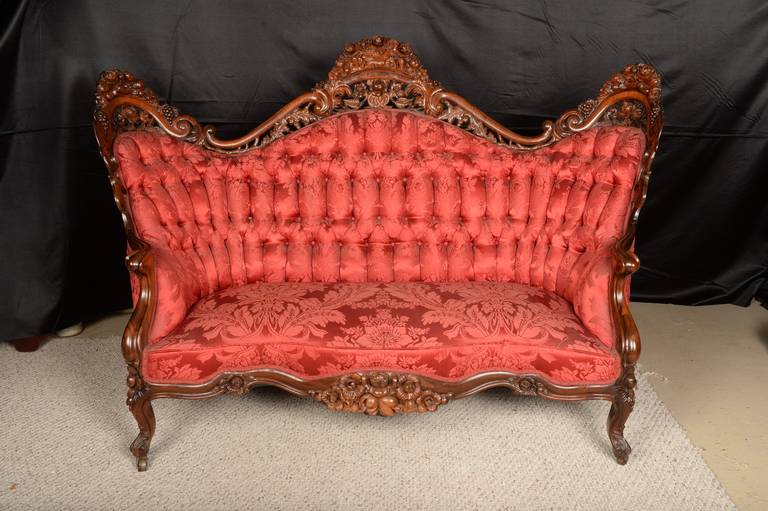 A Museum quality Victorian love seat by John Henry Belter New York, mid-19th century His furniture is in most major American Museums, and a complete parlour is devoted to his furniture at the Metropolitan Museum of Art in New York City. He is known