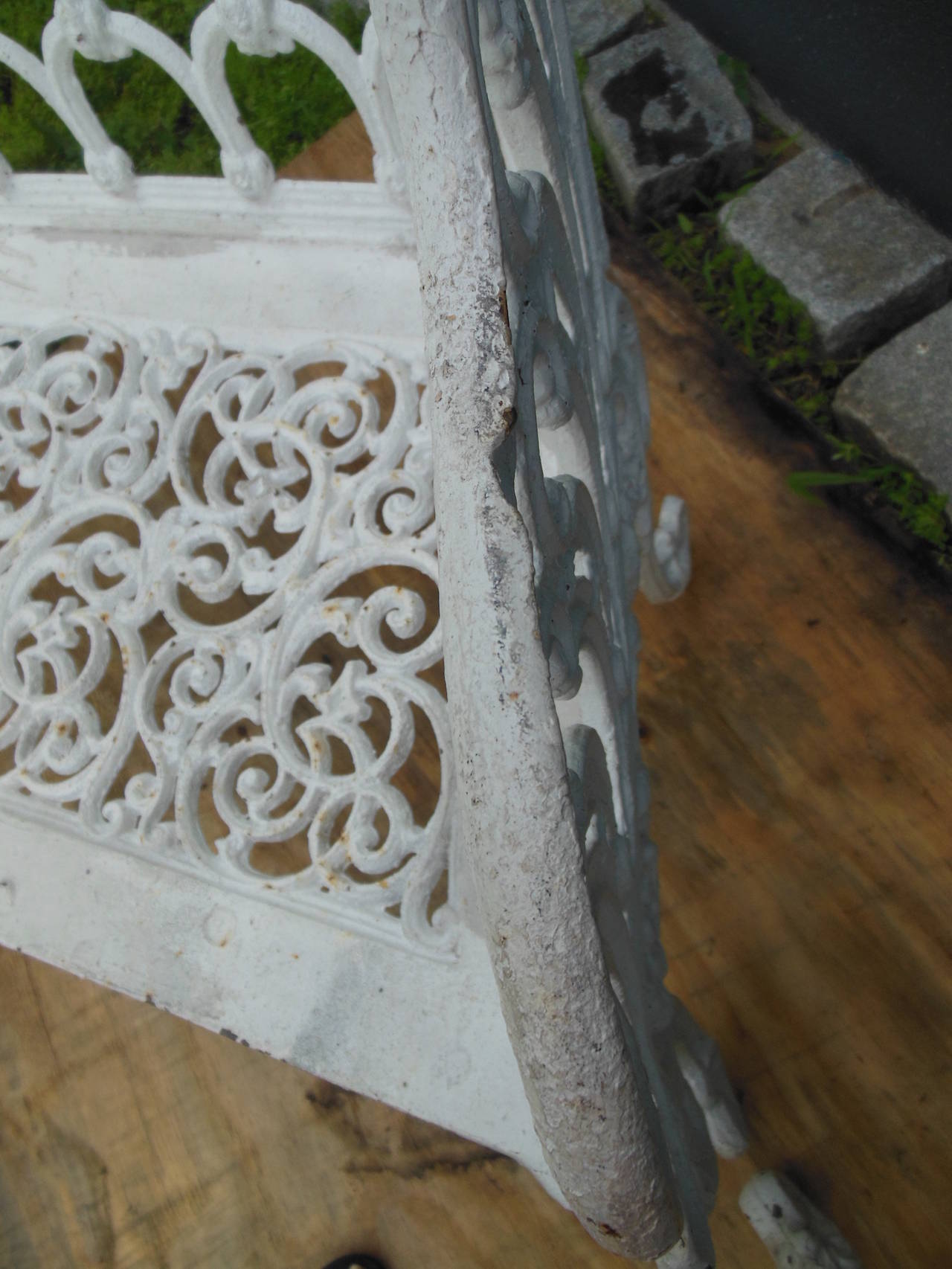 Gothic Revival Benches, Cast Iron Pair of White House Garden Benches