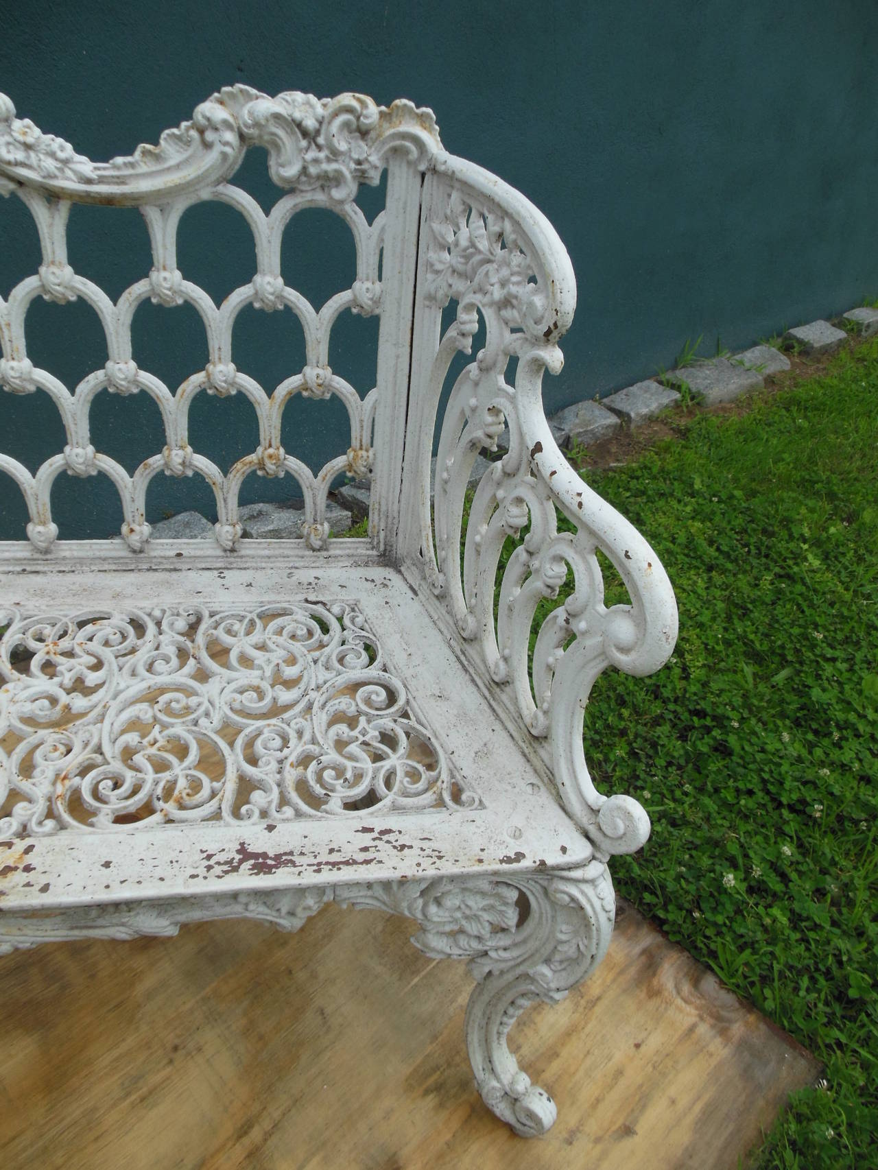 American Benches, Cast Iron Pair of White House Garden Benches