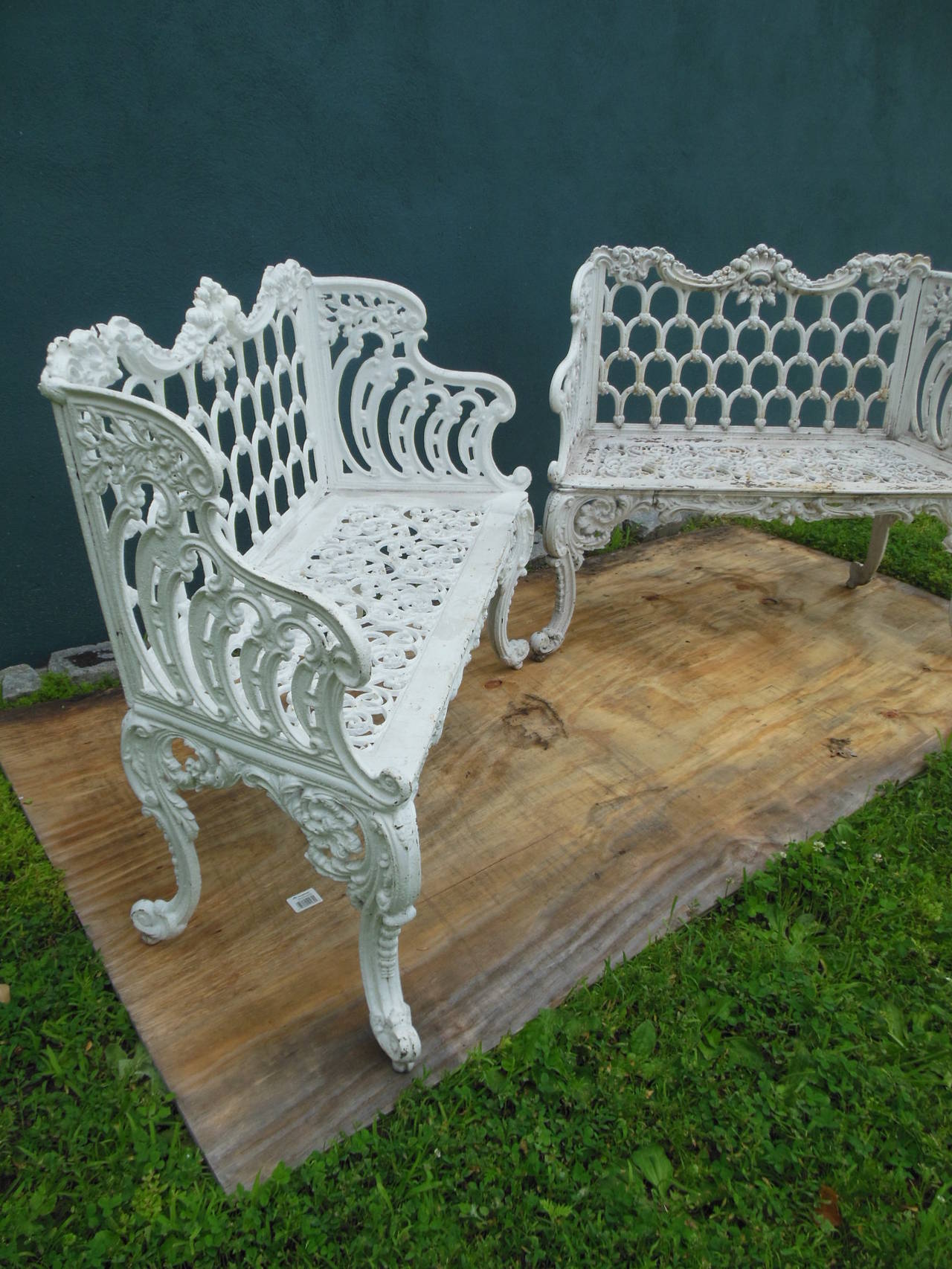 Benches, Cast Iron Pair of White House Garden Benches 1