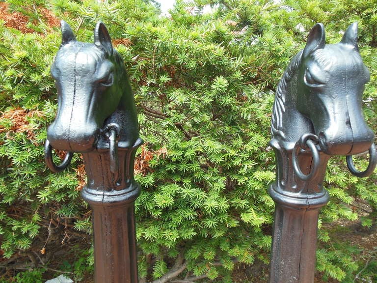 horse head hitching post