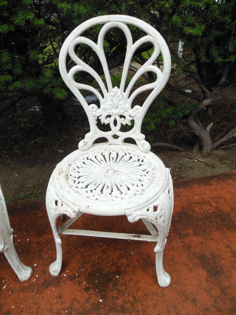 British Cast Iron Pair of Coalbookdale Chairs For Sale