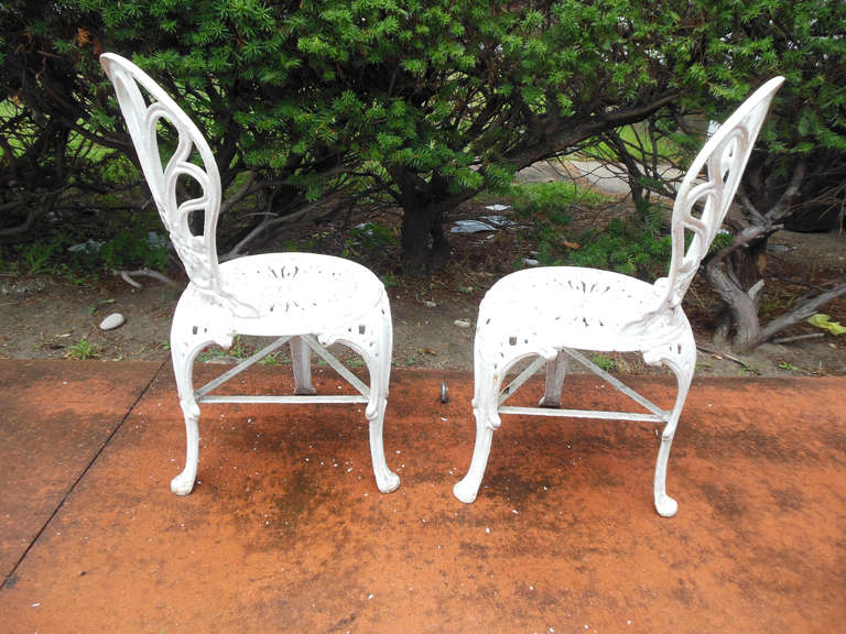 19th Century Cast Iron Pair of Coalbookdale Chairs For Sale