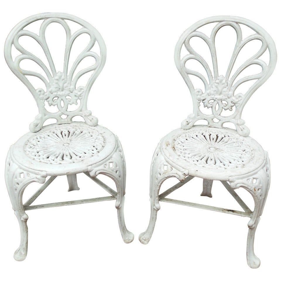 Cast Iron Pair of Coalbookdale Chairs For Sale