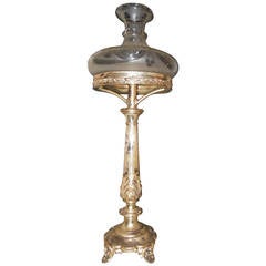 Antique Sinumbra Lamp, Rococo Style with Silverplate Base