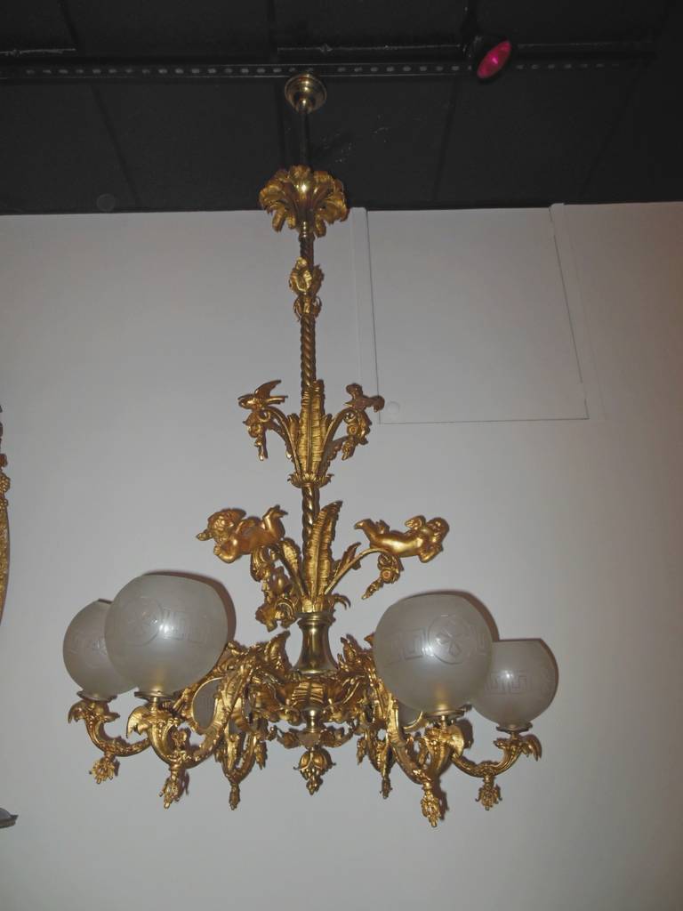 Antique Chandelier, Rococo  19th Century, 84” tall