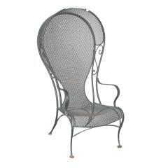 Hooded Wrought Iron Armchair by Woodard