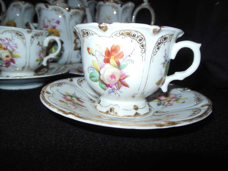 19th Century Old Paris Tea Set Rococo Style For Sale