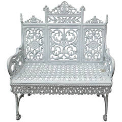 American Cast Iron Garden Bench by Peter Timmes, Brooklyn, NY 11