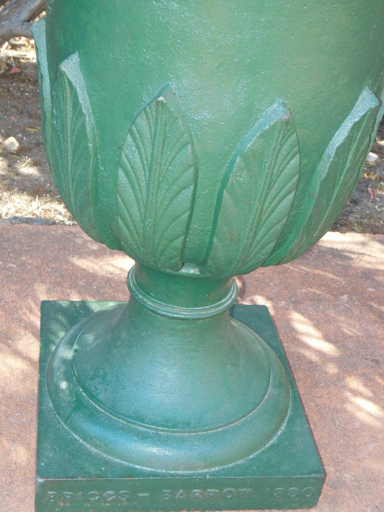 Late 19th Century Urns, Cast Iron Pair, 
