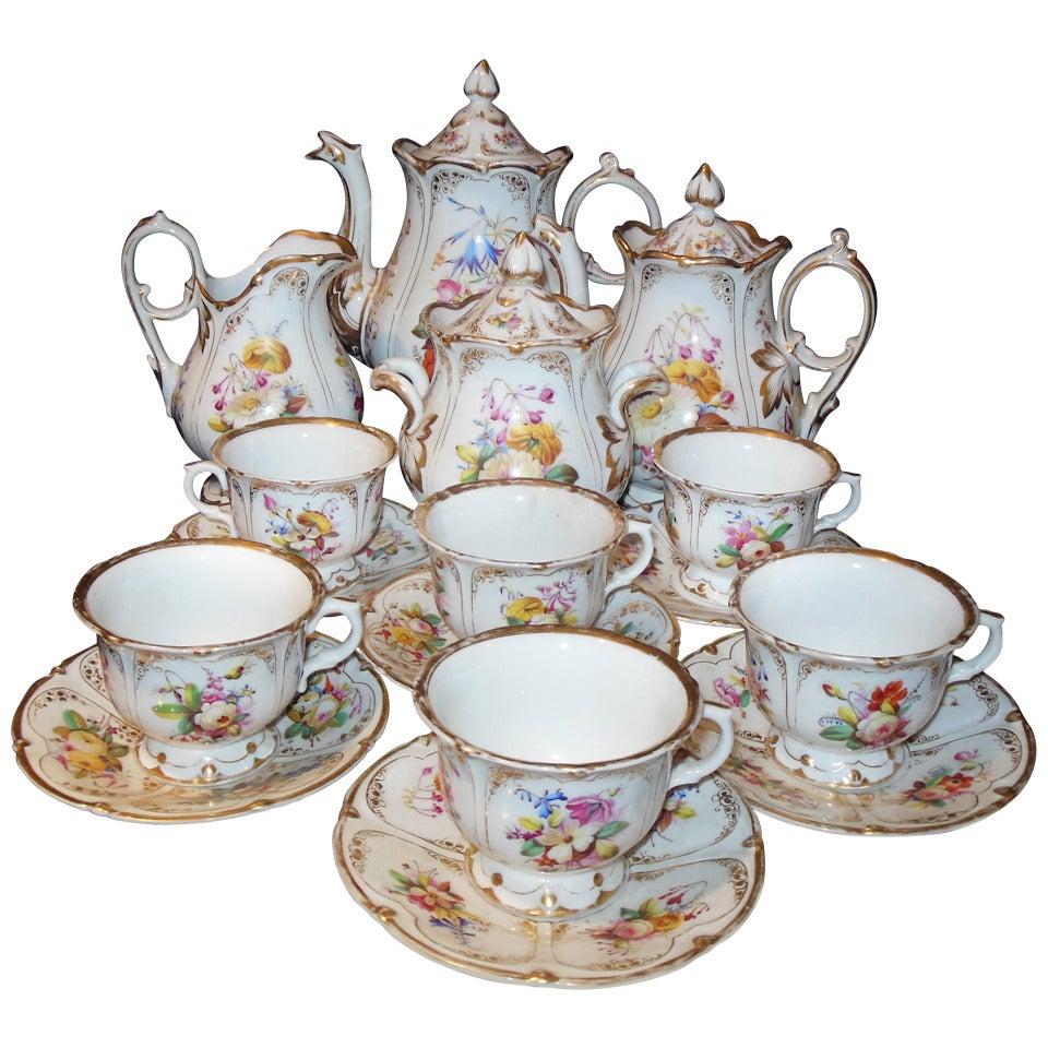 Old Paris Tea Set Rococo Style For Sale