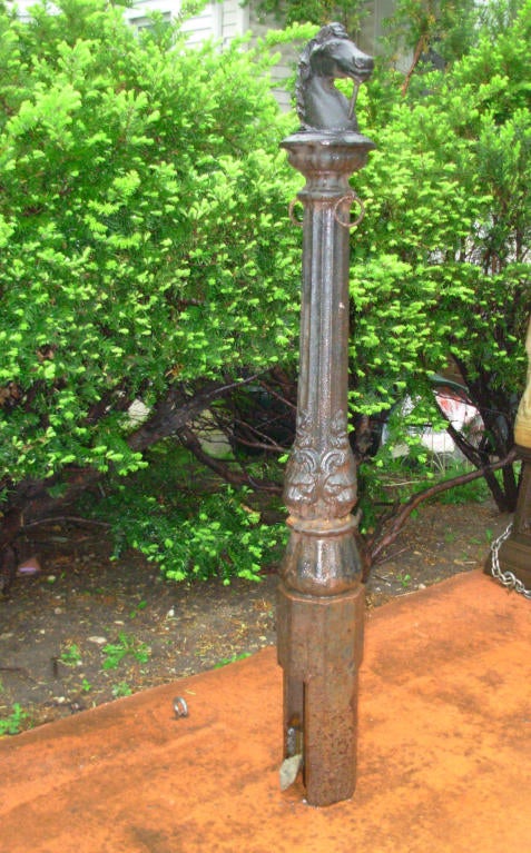 American Horse Head Cast Iron  Hitching Post