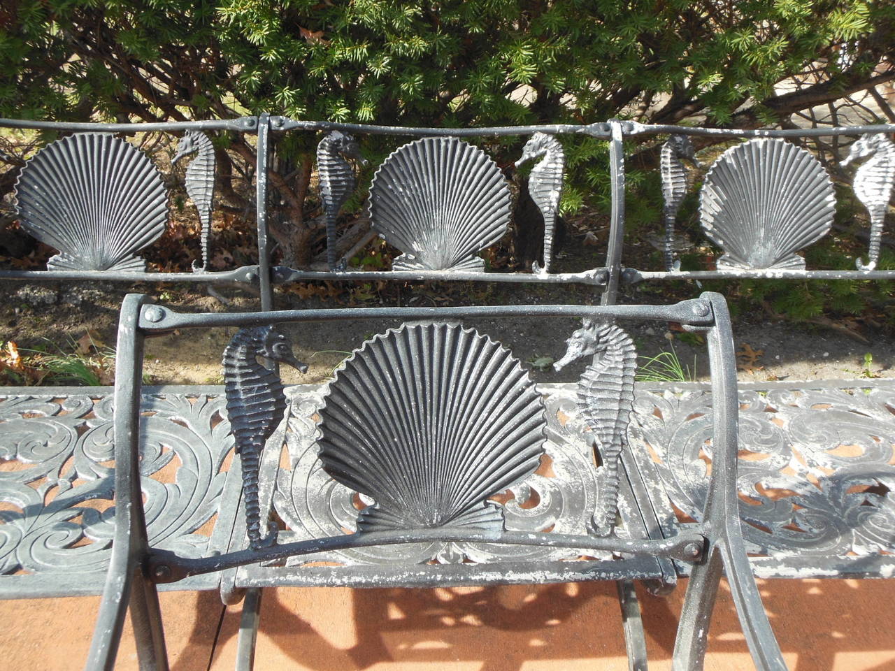 Hollywood Regency Patio Set by Molla for the Garden or Sea Shore with Shells and Sea Horse