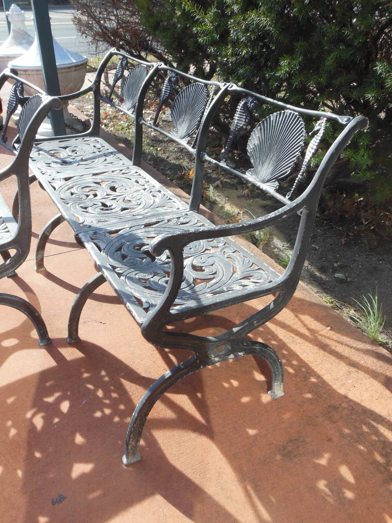 American Patio Set by Molla for the Garden or Sea Shore with Shells and Sea Horse