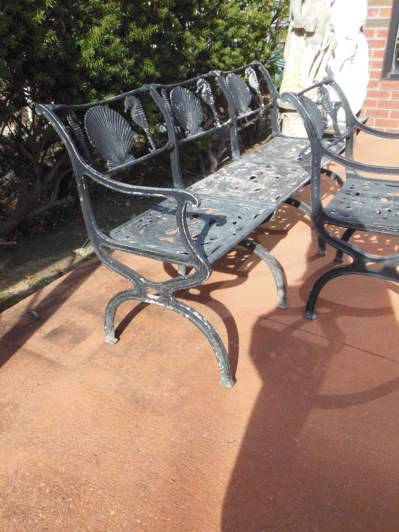 Patio Set by Molla for the Garden or Sea Shore with Shells and Sea Horse In Good Condition In Long Island, NY