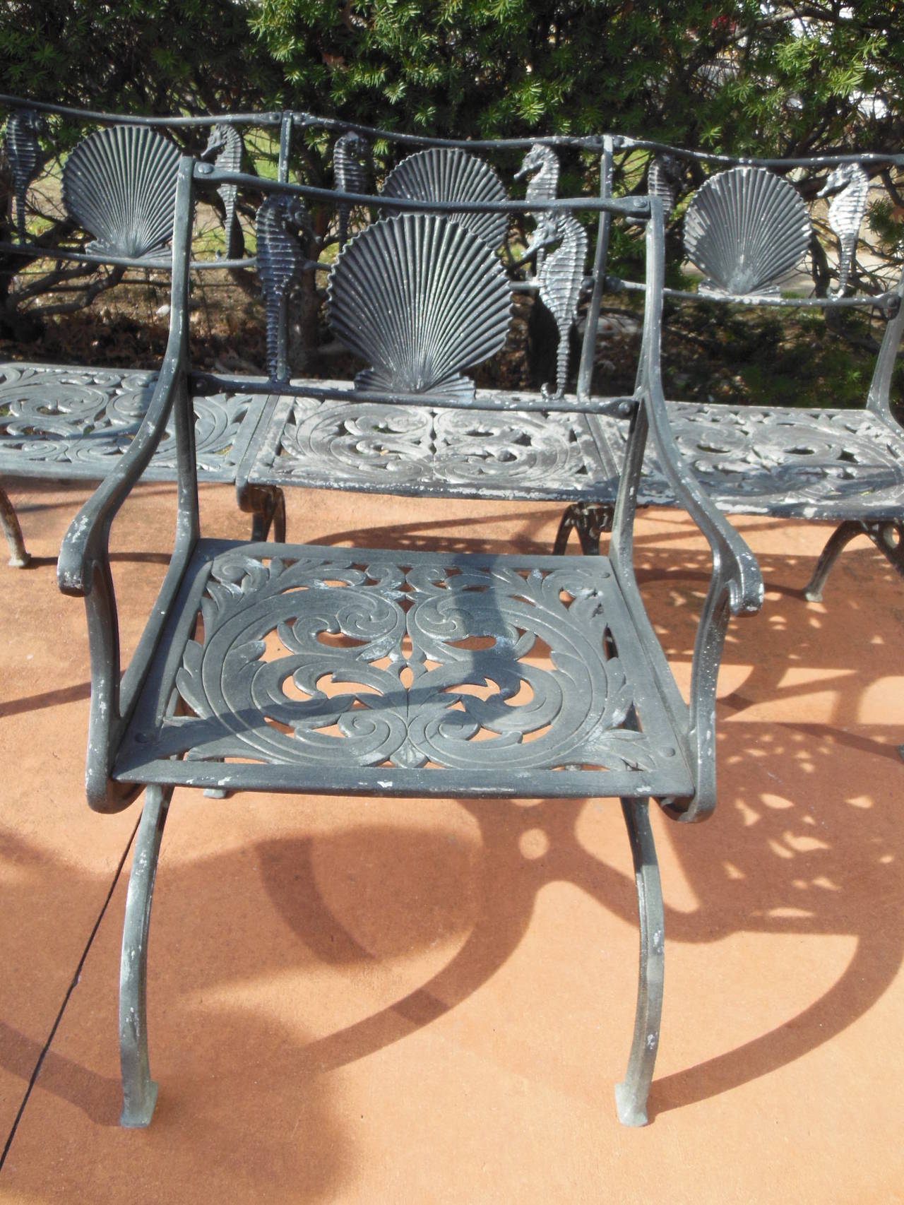 20th Century Patio Set by Molla for the Garden or Sea Shore with Shells and Sea Horse