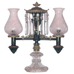 Antique 19th Century Argand Lamp Labelled Baldwin Gardiner