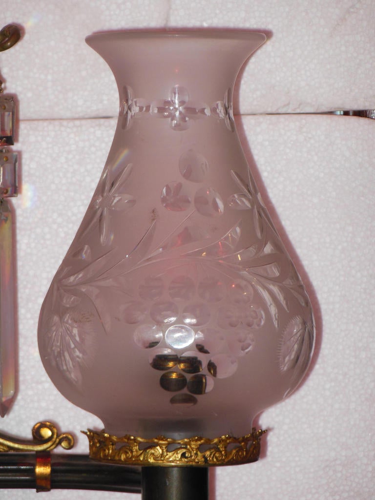American 19th Century Argand Lamp Labelled Baldwin Gardiner For Sale