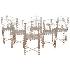 Set of 6 Wrought Iron Chairs