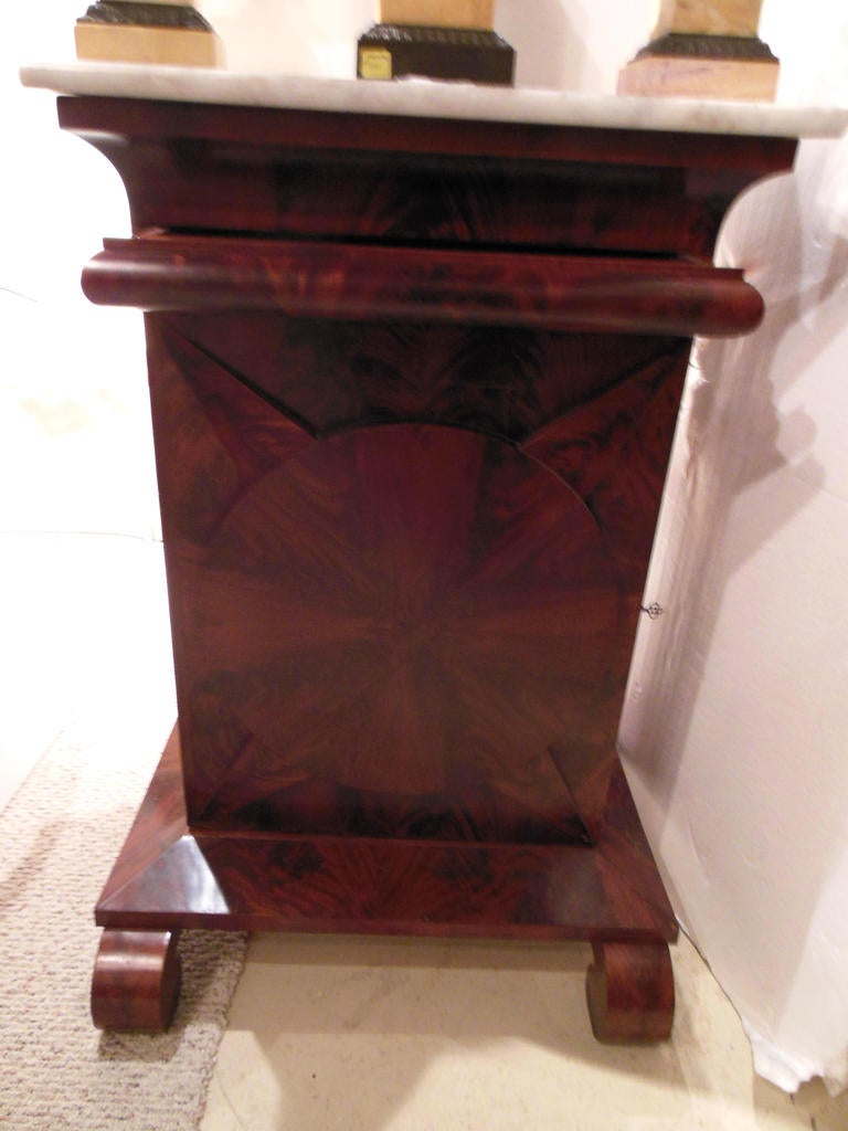 American Classical Mahogany Marble Top Cabinet 2